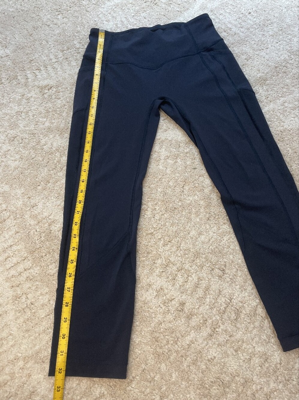 Lululemon Athletica Blue High-Rise Performance Leggings 7/8 Size 8 - Picture 3 of 5